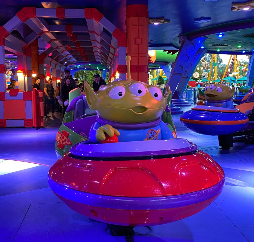 Orlando, FL USA-December 22, 2019: An Alien Swirls ride at Toy Story Land in Hollywood Studios Walt Disney World in Orlando, Florida.