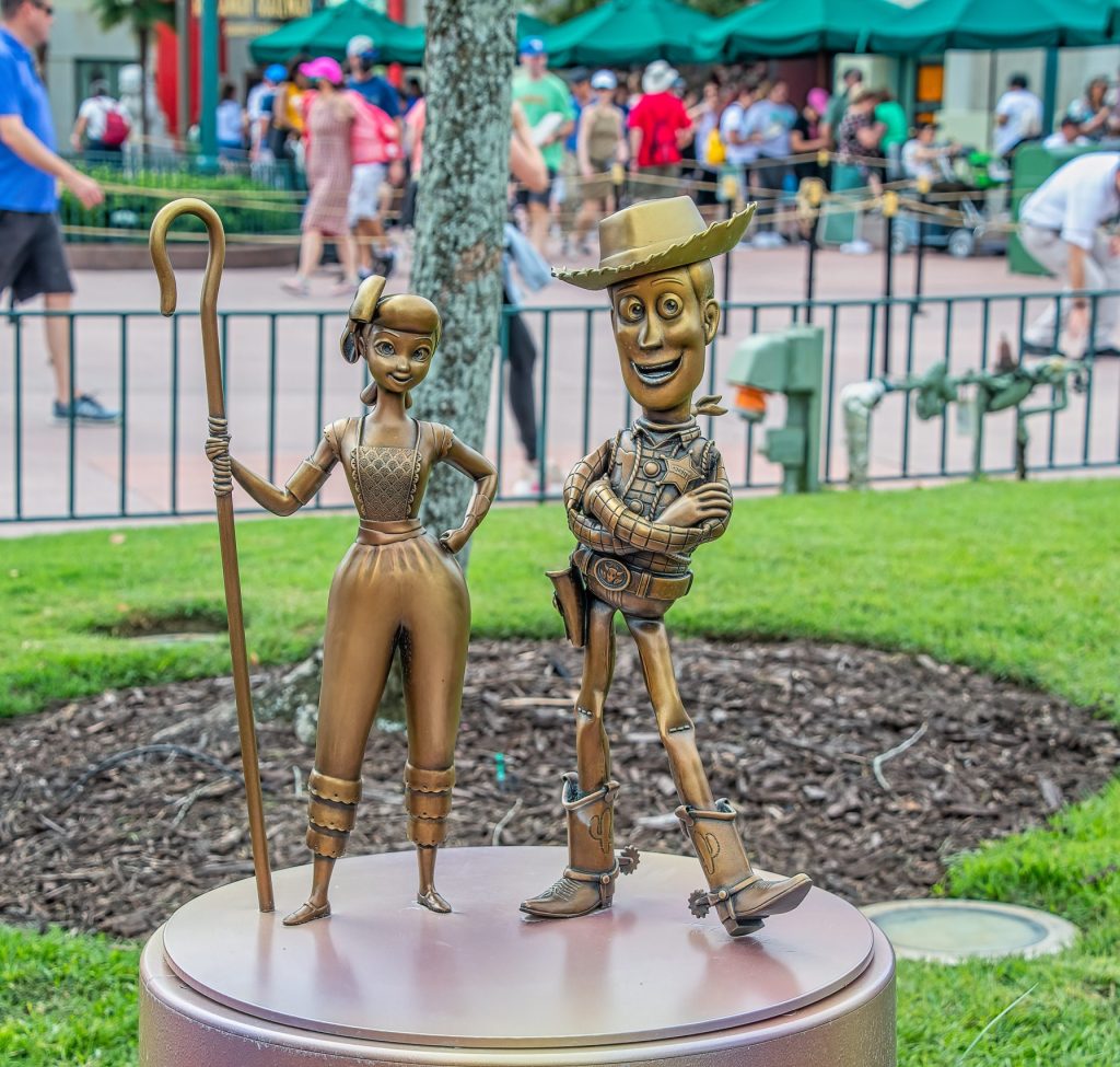 Woody and BoPeep Gold Statue 50th Anniversary Disney Hollywood Studios